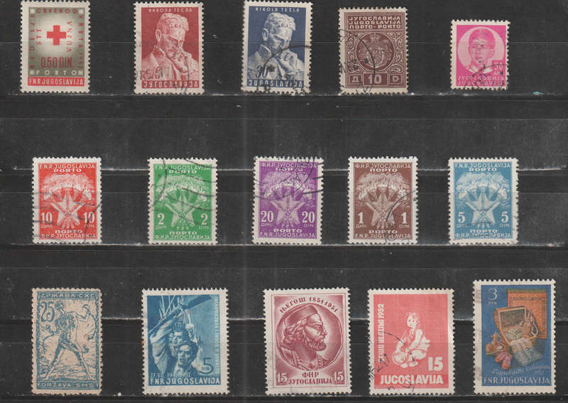 YUGOSLAVIA SELECTION BID PER STAMP TO TAKE ALL CARD EXCLUDED