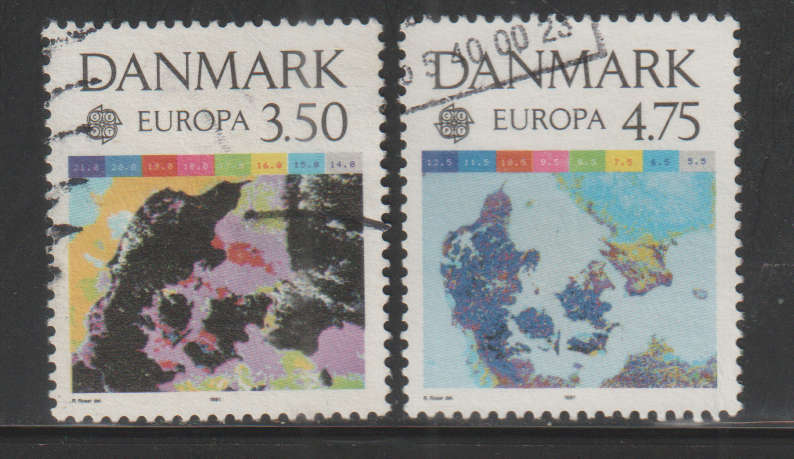 DENMARK 1991 EUROPA Stamps - European Aerospace ULH SG 953/4