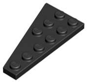 LEGO USED Wedge Plate 6 x 3 Right BLACK