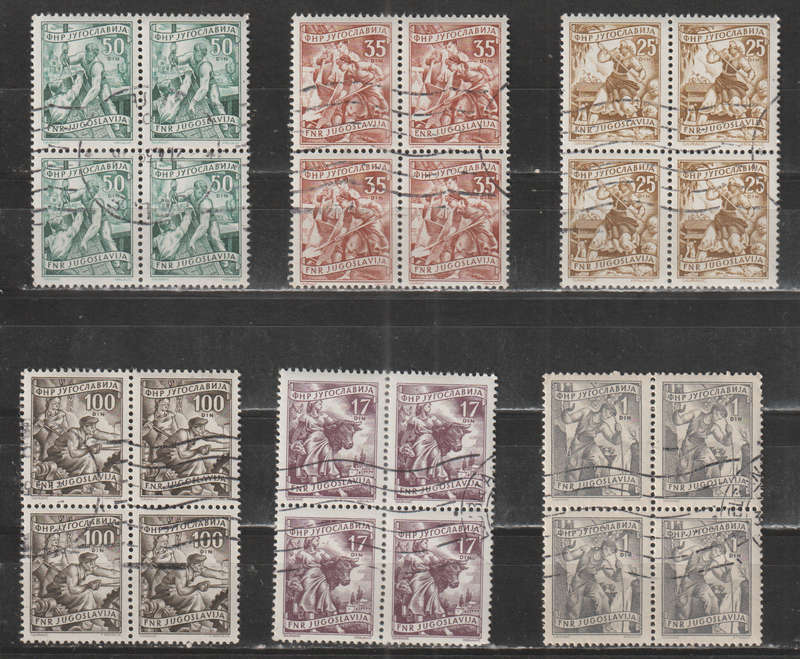 YUGOSLAVIA SELECTION BID PER STAMP TO TAKE ALL CARD EXCLUDED
