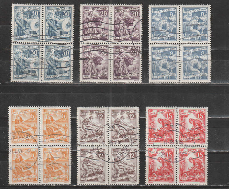 YUGOSLAVIA SELECTION BID PER STAMP TO TAKE ALL CARD EXCLUDED