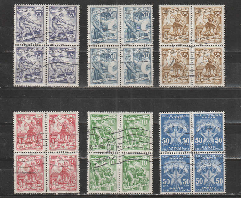 YUGOSLAVIA SELECTION BID PER STAMP TO TAKE ALL CARD EXCLUDED