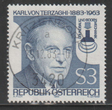 AUSTRIA 1983 The 100th Anniversary of Prof. Dr. Karl von Terzaghi UNH SG 1977