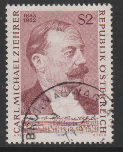 AUSTRIA 1972 The 50th Anniversary of the Death of Carl Michael Ziehrer UNH SG 1648