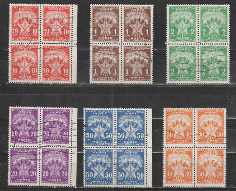 YUGOSLAVIA SELECTION BID PER STAMP TO TAKE ALL CARD EXCLUDED