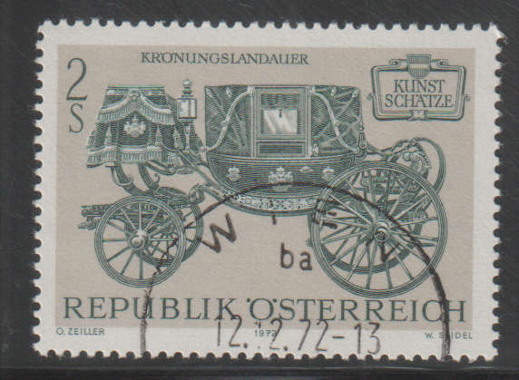 AUSTRIA 1972 Art Treasures in Austria - Vehicles UNH SG 1652