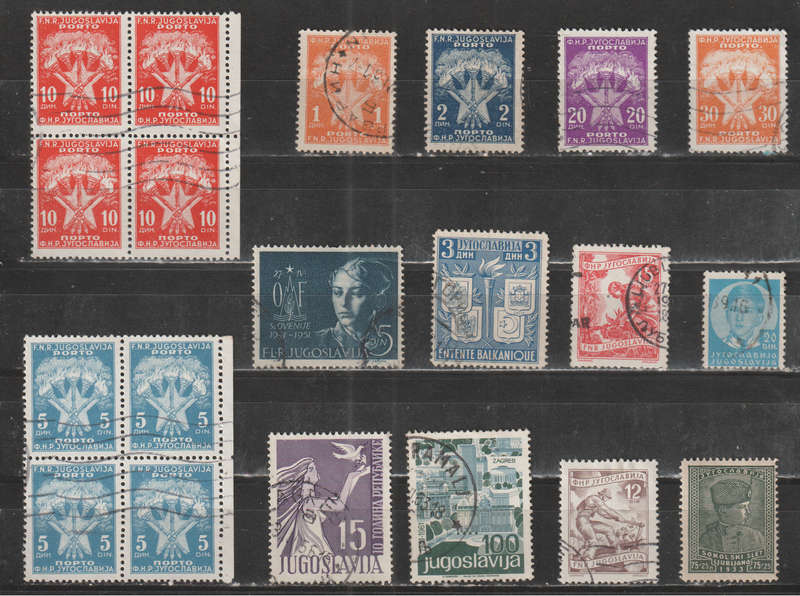 YUGOSLAVIA SELECTION BID PER STAMP TO TAKE ALL CARD EXCLUDED