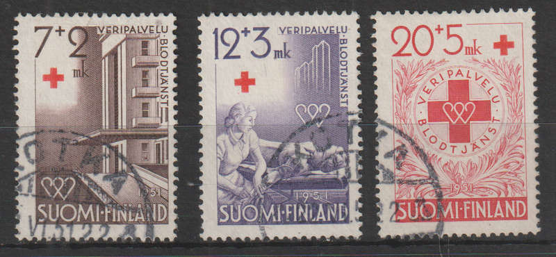 FINLAND 1951 Red Cross charity - Nursing ULH SG 496-8