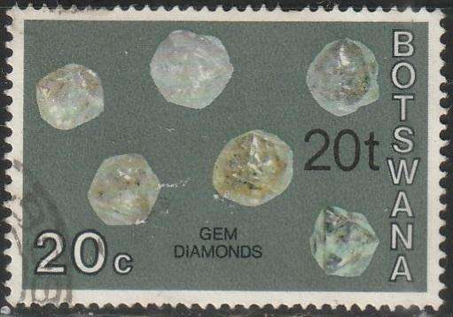 BOTSWANA 1976 Issues of 1974 Surcharged in New Currency ULH SG 375