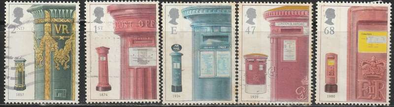 ENGLAND 2002 British Pillar Boxes ULH SG 2316-20