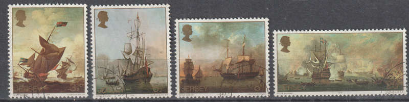JERSEY 1974 Paintings SHIPS UNH SG 115-8
