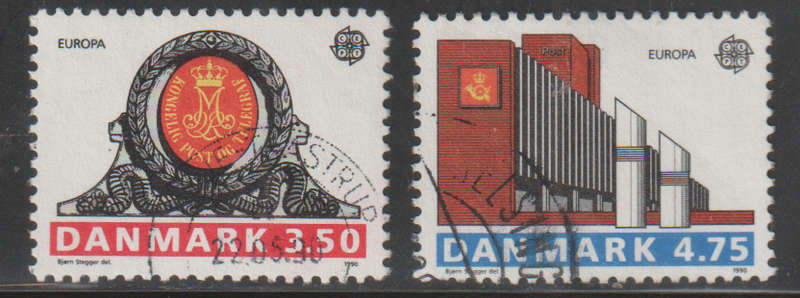 DENMARK 1990 EUROPA Stamps - Post Offices ULH SG 930/1