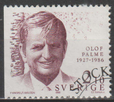 SWEDEN 1986 Oluf Palme, 1927-1986 ULH SG 1295