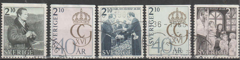 SWEDEN 1986 The 40th Anniversary of the Birth of Carl XVI Gustaf ULH SG 1297-1301
