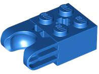 Lego (USED) ~ Technic, Brick Modified 2 x 2 with Ball Socket and Axle Hole[BLUE]