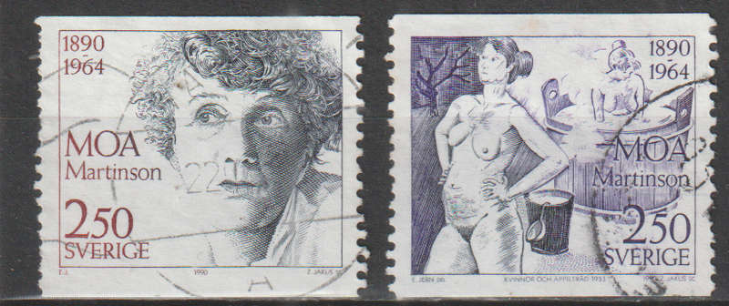 SWEDEN 1990 Moa Martinson ULH SG 1532/3
