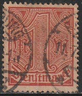 GERMAN EMPIRE 1920 Value Stamp with Control Number ULH SG O133