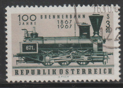 AUSTRIA  1967 The 100th Anniversary of Brenner Railroad UNH SG 1505