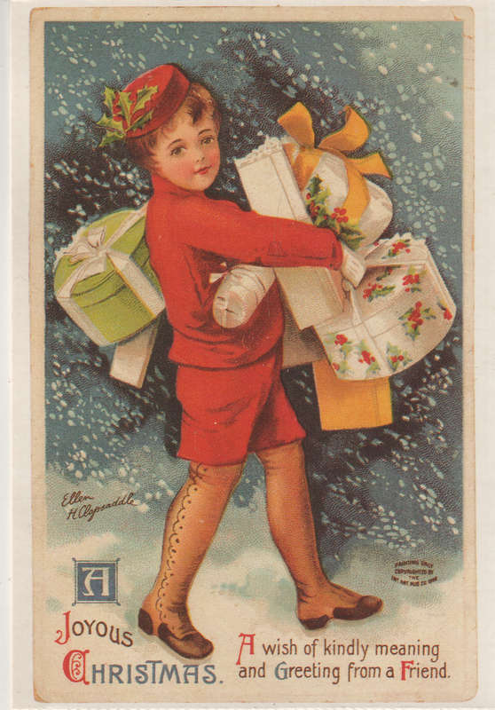 MINT CHRITMAS POSTCARD ILLUSTRATED BY THOMAS NAST