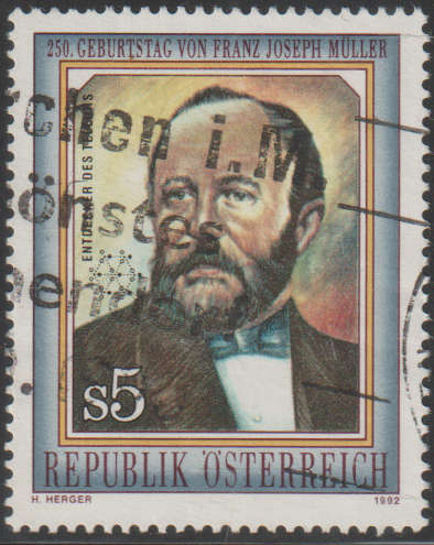 AUSTRIA 1992 The 250th Anniversary of the Birth of Franz Joseph Mueller UNH SG 2287