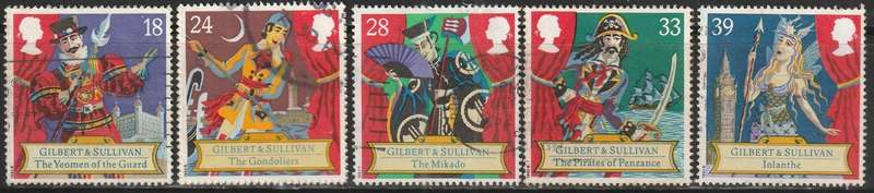 GB 1992 The 150th Anniversary of the Birth of Sir Arthur Sullivan, Composer ULH SG 1624-8
