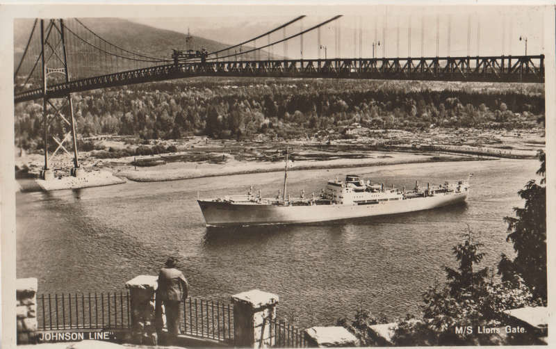 MINT REAL PHOTO POST CARD JOHNSON LINE MS LIONS GATE