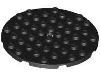 ORIGINAL LEGO (USED) Plate Round 8 x 8 with Hole ~  BLACK