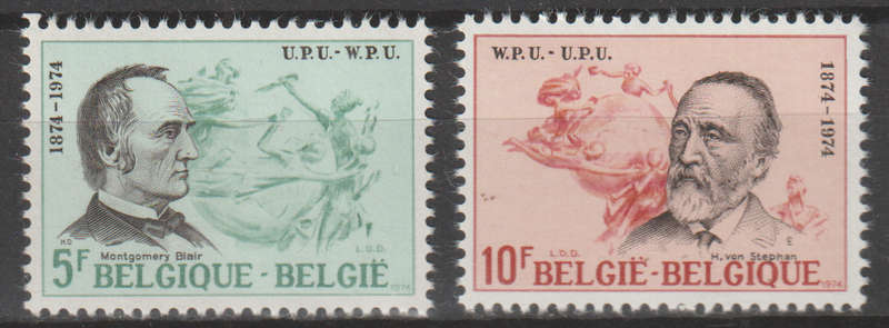 BELGIUM 1974 The 100th Anniversary of the Universal Postal Union UMM SG 2363/4