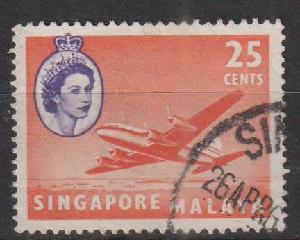 SINGAPORE 1955 Queen Elizabeth II, Ships and Other Images ULH SG 47