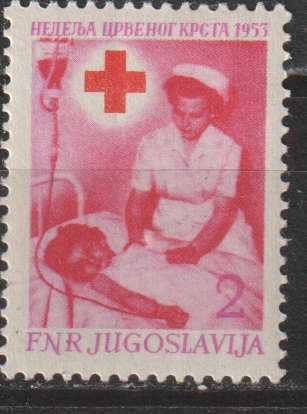 YUGOSLAVIA 1953 RED CROSS MM SG 761