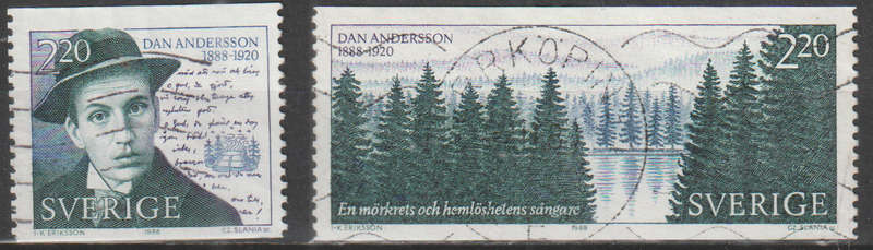 SWEDEN 1988 Dan Andersson ULH SG 1412/3