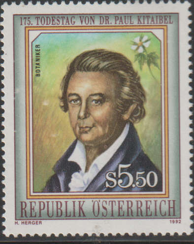 AUSTRIA 1992 The 175th Anniversary of the Death of Dr. Paul Kitaibel UMM SG 2288