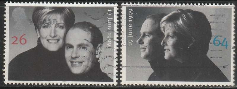GB 1999 Marriage of Prince Edward and Sophie Rhys-Jones ULH SG 2096/7