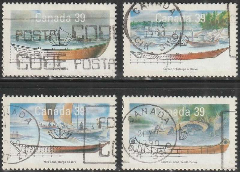 CANADA 1990 Small Craft of Canada - Early Work Boats ULH SG 1377-80