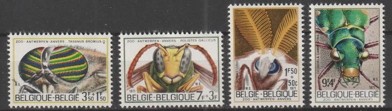BELGIUM 1971 Antwerp Zoo - Insects UMM SG 2252-5