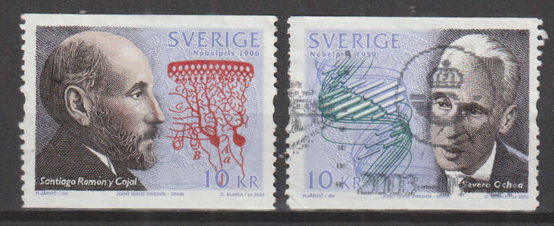 SWEDEN 2003 Nobel Prize winners in Medicine - Joint Issue with Spain ULH SG 2779/80
