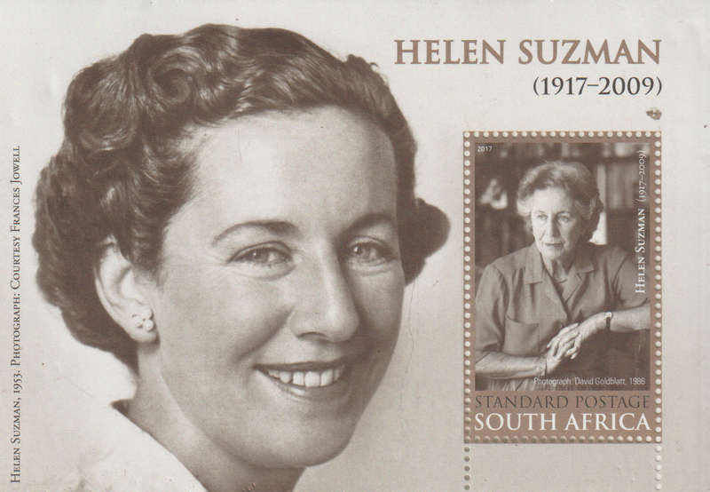 SOUTH AFRICA 2017 The 100th Anniversary of the Birth of Helen Suzman, 1917-2009 UMM  SACC 2311 SHEET