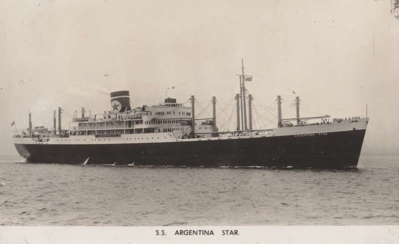 SHIPS OF THE WORLD POST CARDS ARGENTINA STAR