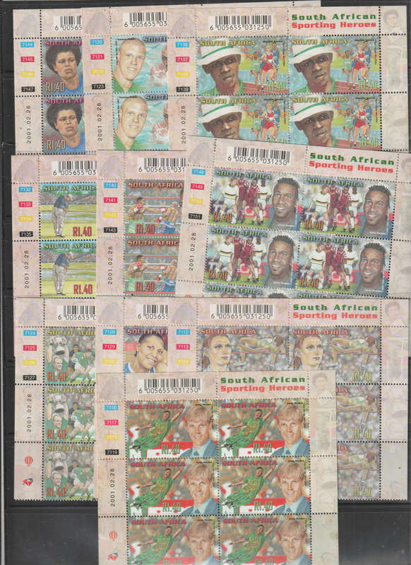SOUTH AFRICA  2001 South African Sporting Heroes UMM SACC 1348-57 CB SET