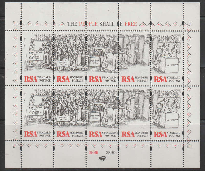 SOUTH AFRICA  1997 First Democratic Elections UMM SACC 1014-8 SHEET