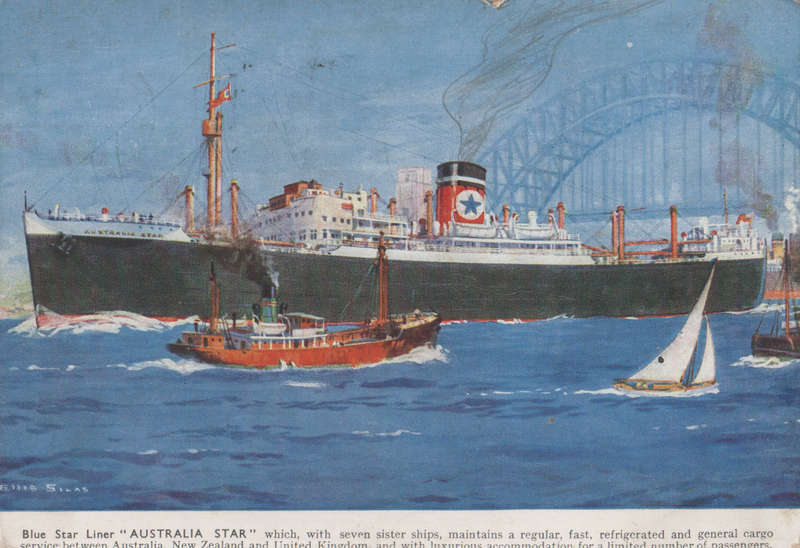 SHIPS OF THE WORLD POST CARDS AUSTRALIA STAR