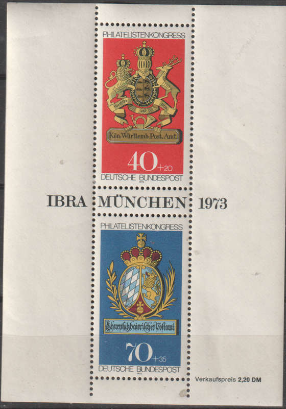 GERMANY 1973 Stamp Exhibition "IBRA Munich 73" UMM SG 1660