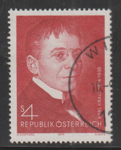 AUSTRIA 1974 The 100th Anniversary of the Birth of Karl Kraus UNH SG 1701