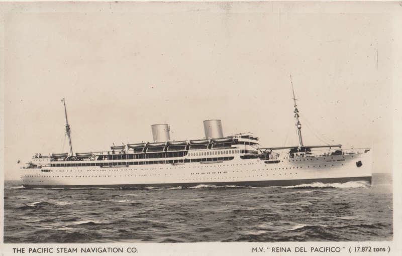 SHIPS OF THE WORLD POST CARDS MV REINA DEL PACIFICO