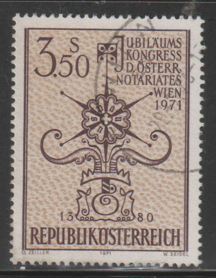 AUSTRIA 1971 Anniversary Congress of the Austrian Notary's Office Vienna 1971 UNH SG 1612