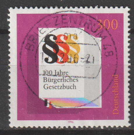 GERMANY 1996 The 100th Anniversary of the Body of Laws ULH SG 2734