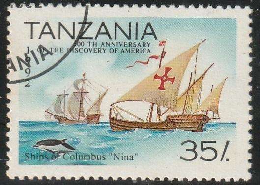 TANZANIA 1992 The 500th Anniversary of Discovery of America VFU SG 1349