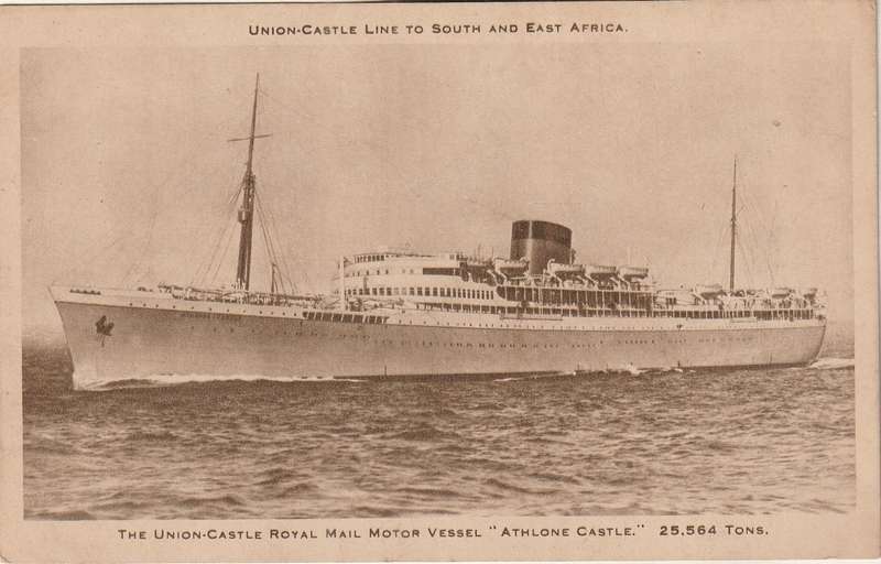 MINT UNION CASTLE LINE POST CARD ATHLONE CASTLE