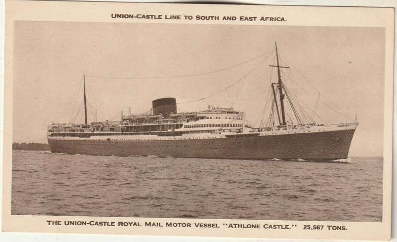 MINT UNION CASTLE LINE POST CARD ATHLONE CASTLE