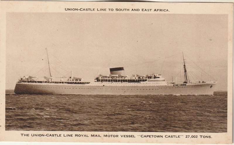 MINT UNION CASTLE LINE POST CARD CAPETOWN CASTLE